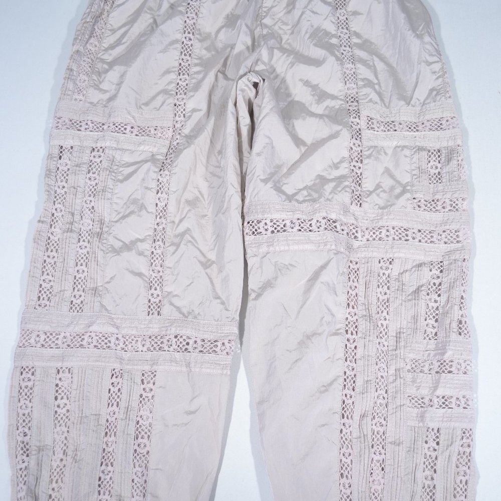 Free People Cream Lace-Trim Jogger Pants - Picture 7 of 12